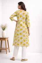 Sun bloom Vertical Cotton Kurti
