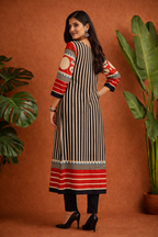Red Matrix Viscose Kurti