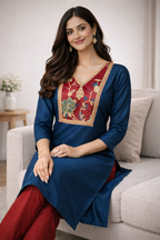 Kasturi Teal Kurti