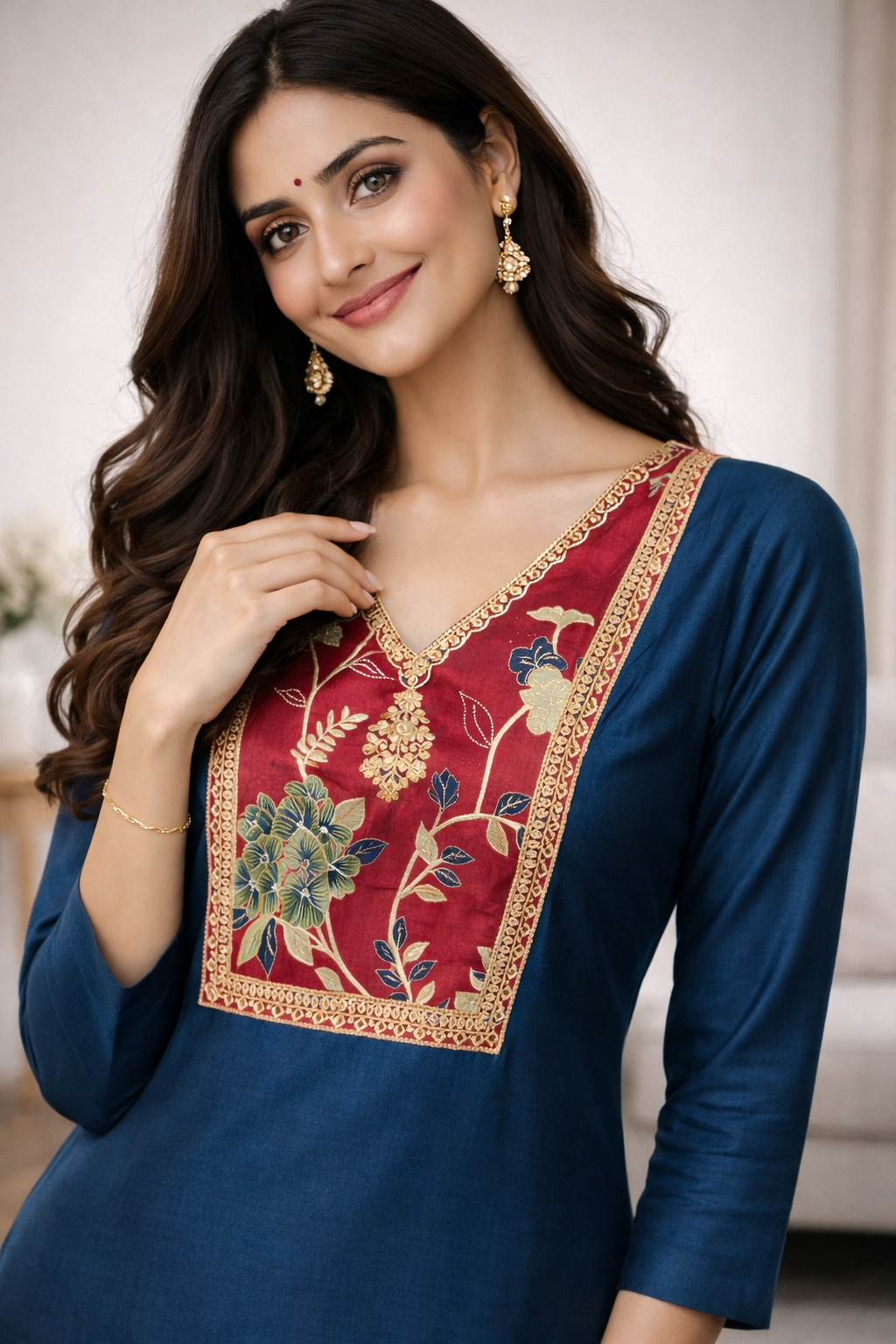 Kasturi Teal Kurti