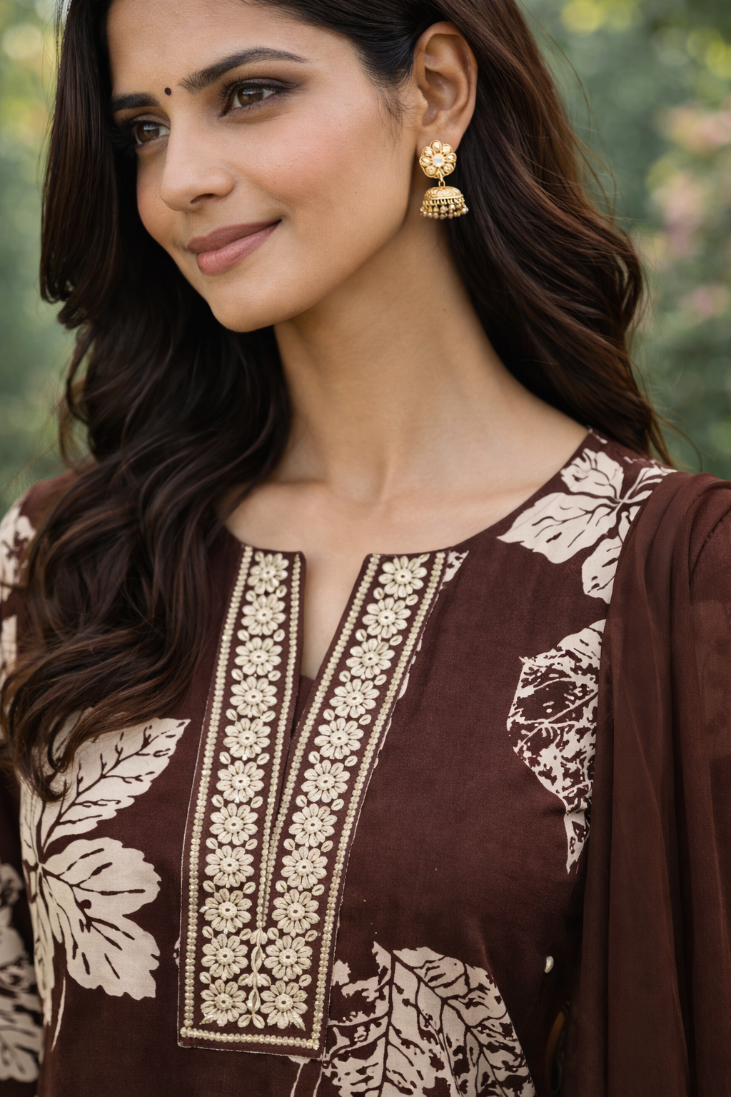 Brown Grace Rayon Cotton Set