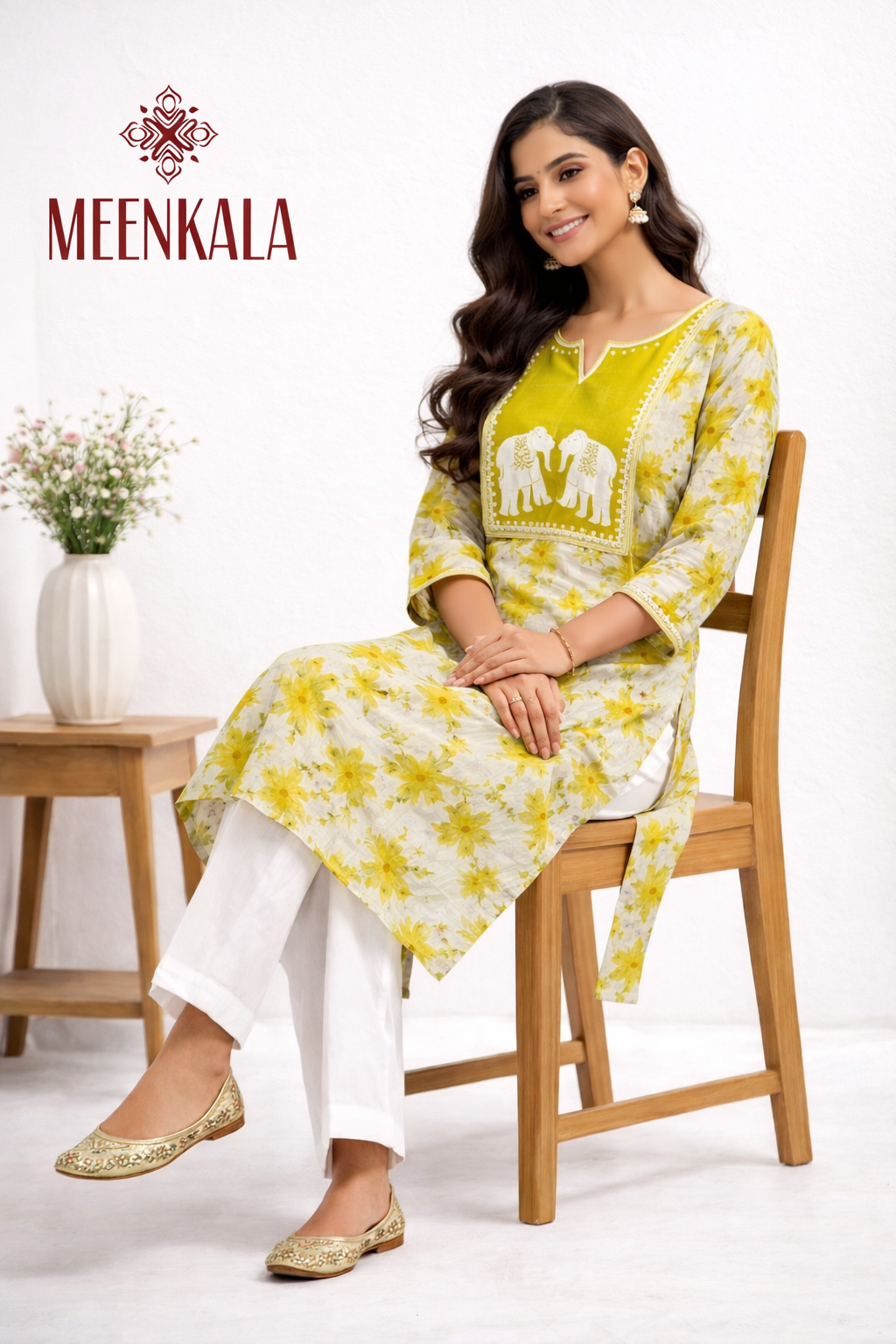 Sun bloom Vertical Cotton Kurti