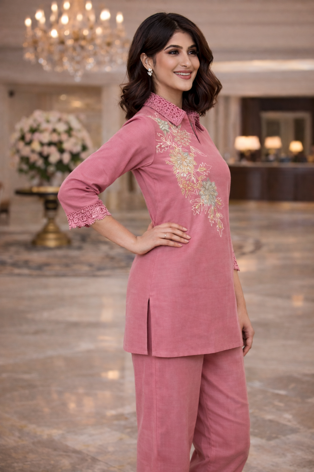 Rose Embroidered Co-ord set