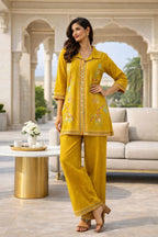 Mustard Floral Flex Cotton Co-Ord