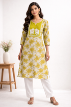 Sun bloom Vertical Cotton Kurti