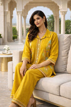 Mustard Floral Flex Cotton Co-Ord
