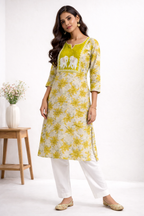 Sun bloom Vertical Cotton Kurti