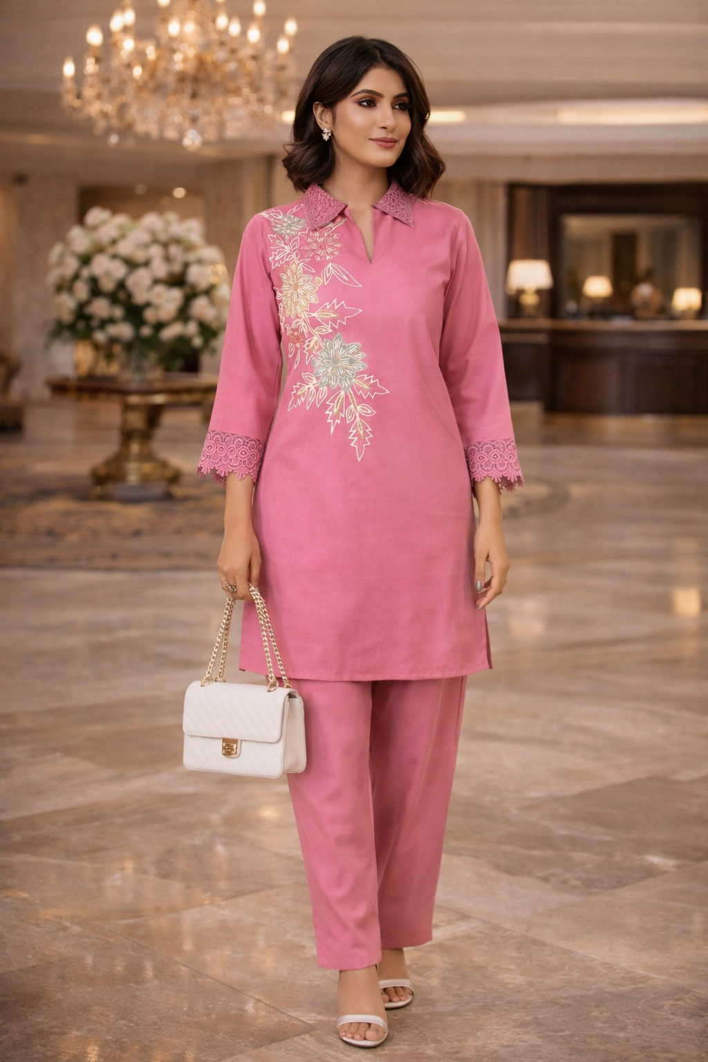 Rose Embroidered Co-ord set
