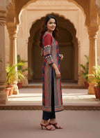 Classic Geometric Viscose Kurti