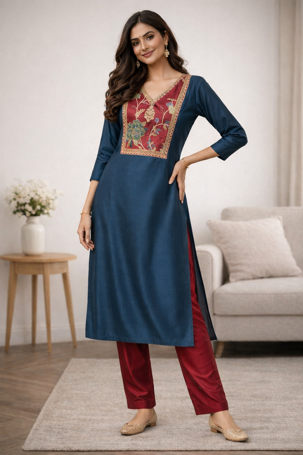 Kasturi Teal Kurti