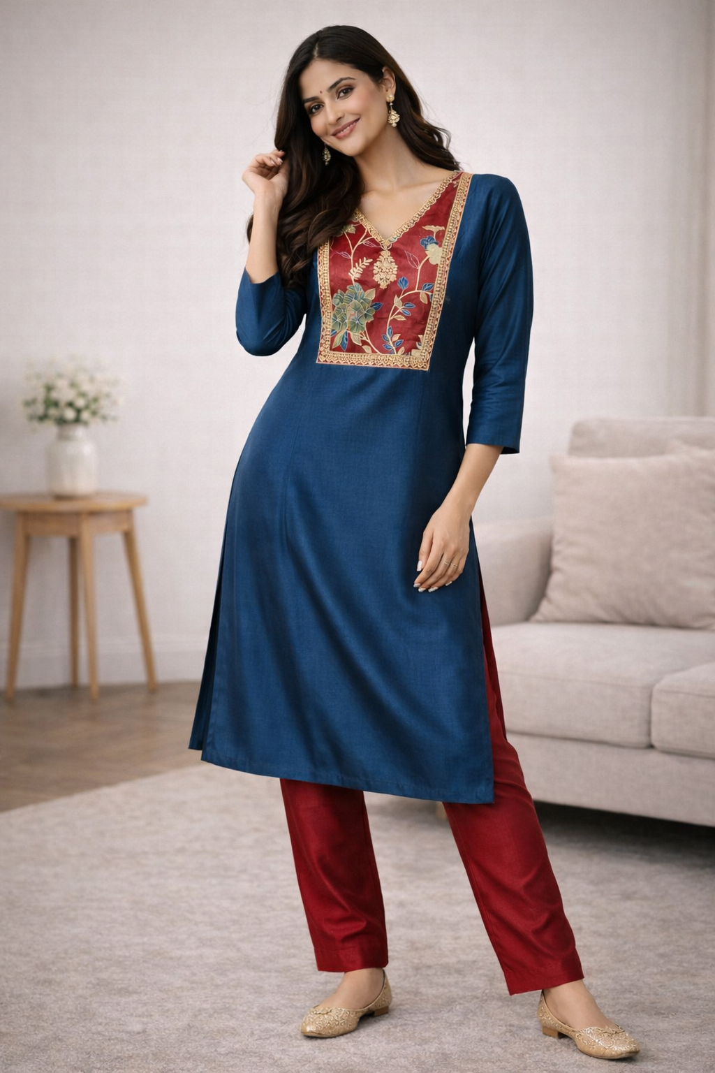 Kasturi Teal Kurti