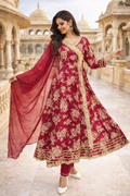 Pink Floral Anarkali Set
