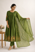 Emerald Noor Chanderi Anarkali Set