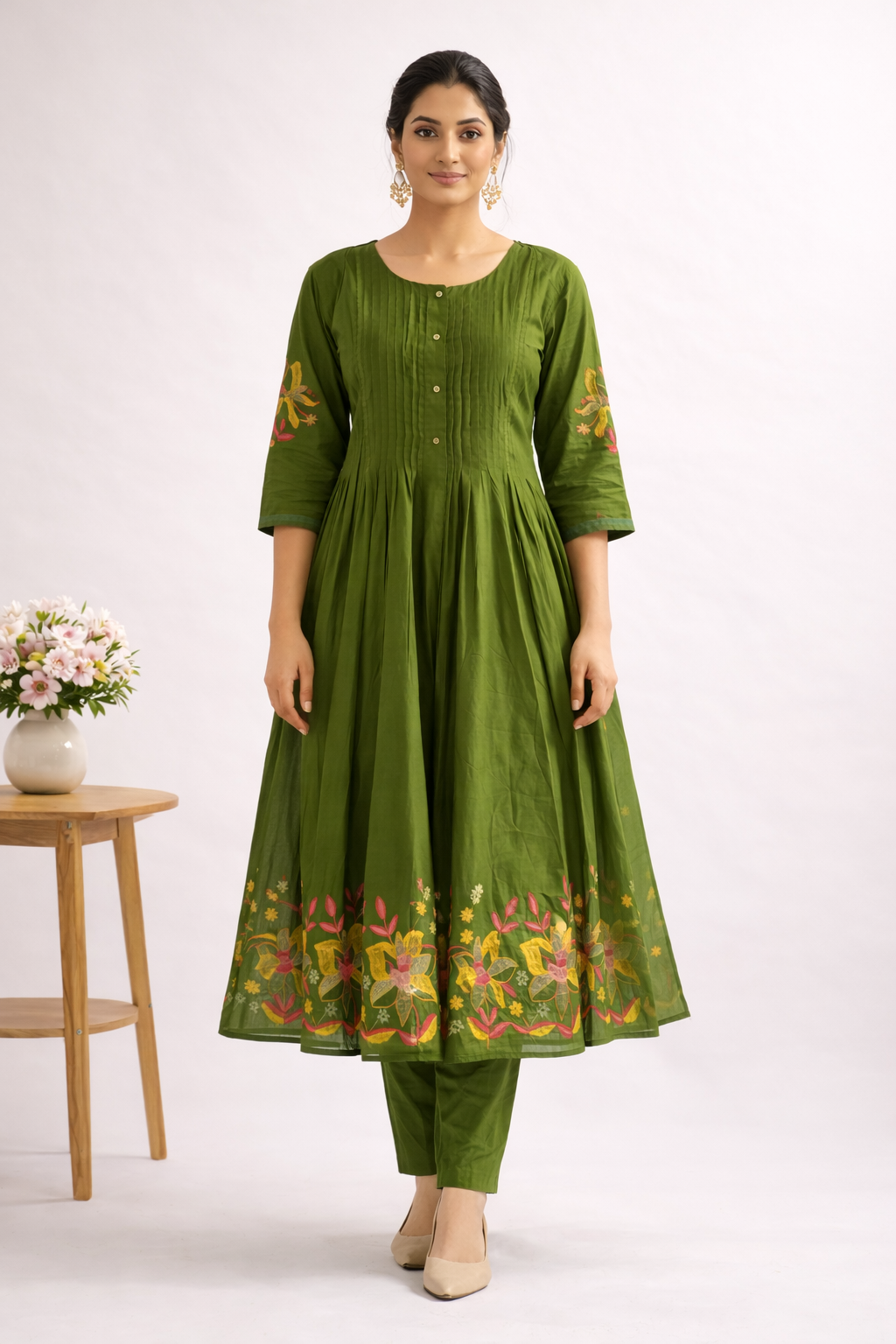 Emerald Noor Chanderi Anarkali Set